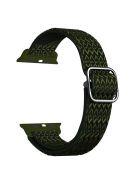 Rhombus Nylon Watch Strap Adjustable Elastic Watchband Bracelet for Apple Watch Ultra 49mm / Ultra 2 49mm / Series 9 45mm / SE (2023) 44mm / Series 8 45mm / 7 45mm / Series 4 / 5 / 6 44mm / Series 1 / 2 / 3 42mm / SE 44mm / SE (2022) 44mm - Green