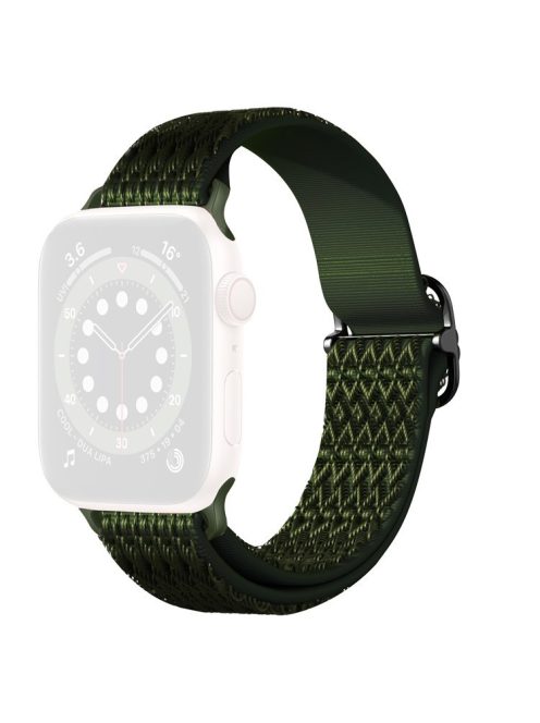 Rhombus Sport Nylon Strap Adjustable Elastic Watchband Bracelet for Apple Watch Series 10 42mm / 9 8 7 41mm / 6 5 4 SE SE (2022) SE (2023) 40mm / 3 2 1 38mm - Green