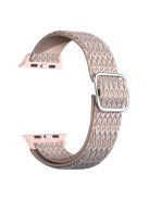 Rhombus Sport Nylon Strap Adjustable Elastic Watchband Bracelet for Apple Watch Series 10 42mm / 9 8 7 41mm / 6 5 4 SE SE (2022) SE (2023) 40mm / 3 2 1 38mm - Pink