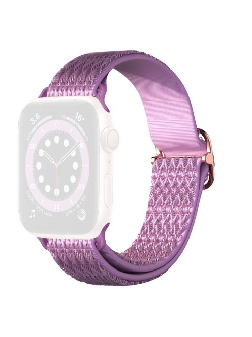 Rhombus Sport Nylon Strap Adjustable Elastic Watchband Bracelet for Apple Watch Series 10 42mm / 9 8 7 41mm / 6 5 4 SE SE (2022) SE (2023) 40mm / 3 2 1 38mm - Purple