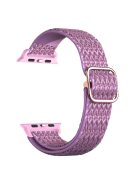 Rhombus Sport Nylon Strap Adjustable Elastic Watchband Bracelet for Apple Watch Series 10 42mm / 9 8 7 41mm / 6 5 4 SE SE (2022) SE (2023) 40mm / 3 2 1 38mm - Purple