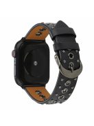 Rivet Punk Style Genuine Leather Watch Replace Strap for Apple Watch Series 10 42mm / 9 8 7 41mm / 6 5 4 SE SE (2022) SE (2023) 40mm / 3 2 1 38mm - Black