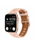 Rivet Punk Style Genuine Leather Watch Replace Strap for Apple Watch Series 10 42mm / 9 8 7 41mm / 6 5 4 SE SE (2022) SE (2023) 40mm / 3 2 1 38mm - Pink