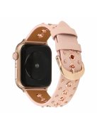 Rivet Punk Style Genuine Leather Watch Replace Strap for Apple Watch Series 10 42mm / 9 8 7 41mm / 6 5 4 SE SE (2022) SE (2023) 40mm / 3 2 1 38mm - Pink