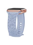 Rose Embossment Strap for Apple Watch Series 10 42mm / 9 8 7 41mm / SE (2023) SE (2022) SE 6 5 4 40mm / 3 2 1 38mm Silicone Band - Baby Blue