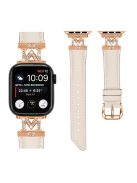 Rose Gold Buckle Strap for Apple Watch Series 10 42mm / 9 8 7 41mm / SE (2023) SE (2022) SE 6 5 4 40mm / 3 2 1 38mm Watch Band - Apricot