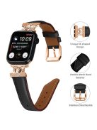 Rose Gold Buckle Strap for Apple Watch Series 10 42mm / 9 8 7 41mm / SE (2023) SE (2022) SE 6 5 4 40mm / 3 2 1 38mm Watch Band - Black