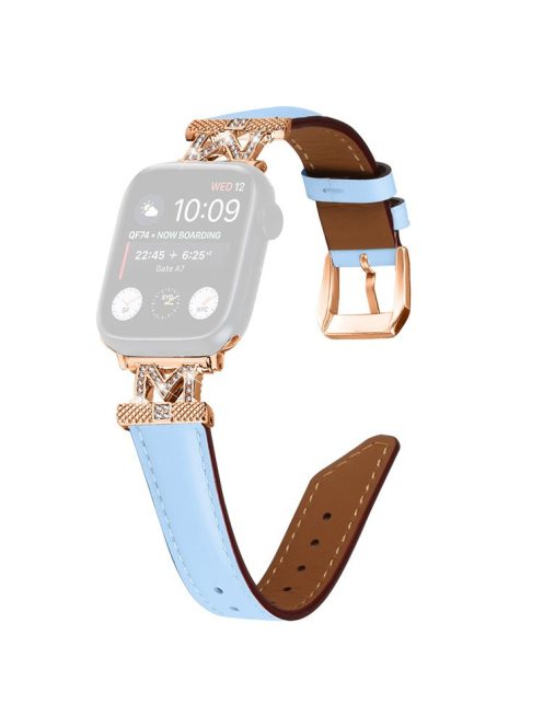 Rose Gold Buckle Strap for Apple Watch Series 10 42mm / 9 8 7 41mm / SE (2023) SE (2022) SE 6 5 4 40mm / 3 2 1 38mm Watch Band - Blue