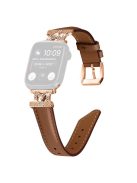 Rose Gold Buckle Strap for Apple Watch Series 10 42mm / 9 8 7 41mm / SE (2023) SE (2022) SE 6 5 4 40mm / 3 2 1 38mm Watch Band - Brown