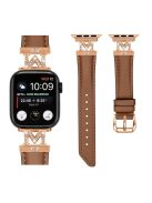 Rose Gold Buckle Strap for Apple Watch Series 10 42mm / 9 8 7 41mm / SE (2023) SE (2022) SE 6 5 4 40mm / 3 2 1 38mm Watch Band - Brown