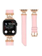 Rose Gold Buckle Strap for Apple Watch Series 10 42mm / 9 8 7 41mm / SE (2023) SE (2022) SE 6 5 4 40mm / 3 2 1 38mm Watch Band - Pink