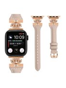 Rose Gold Buckle Strap for Apple Watch Series 10 42mm / 9 8 7 41mm / SE (2023) SE (2022) SE 6 5 4 40mm / 3 2 1 38mm Wrist Band - Apricot