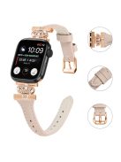 Rose Gold Buckle Strap for Apple Watch Series 10 42mm / 9 8 7 41mm / SE (2023) SE (2022) SE 6 5 4 40mm / 3 2 1 38mm Wrist Band - Apricot