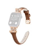 Rose Gold Buckle Strap for Apple Watch Series 10 42mm / 9 8 7 41mm / SE (2023) SE (2022) SE 6 5 4 40mm / 3 2 1 38mm Wrist Band - Brown