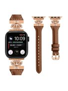 Rose Gold Buckle Strap for Apple Watch Series 10 42mm / 9 8 7 41mm / SE (2023) SE (2022) SE 6 5 4 40mm / 3 2 1 38mm Wrist Band - Brown