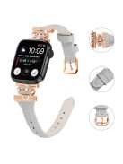 Rose Gold Buckle Strap for Apple Watch Series 10 42mm / 9 8 7 41mm / SE (2023) SE (2022) SE 6 5 4 40mm / 3 2 1 38mm Wrist Band - Grey