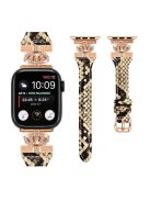 Rose Gold Buckle Strap for Apple Watch Series 10 42mm / 9 8 7 41mm / SE (2023) SE (2022) SE 6 5 4 40mm / 3 2 1 38mm Wrist Band - Snake Texture