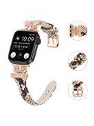 Rose Gold Buckle Strap for Apple Watch Series 10 42mm / 9 8 7 41mm / SE (2023) SE (2022) SE 6 5 4 40mm / 3 2 1 38mm Wrist Band - Snake Texture