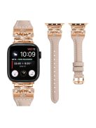 Rose Gold Buckle Watch Strap for Apple Watch Series 10 42mm / 9 8 7 41mm / SE (2023) SE (2022) SE 6 5 4 40mm / 3 2 1 38mm -  Apricot