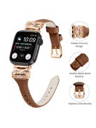 Rose Gold Buckle Watch Strap for Apple Watch Series 10 42mm / 9 8 7 41mm / SE (2023) SE (2022) SE 6 5 4 40mm / 3 2 1 38mm - Brown