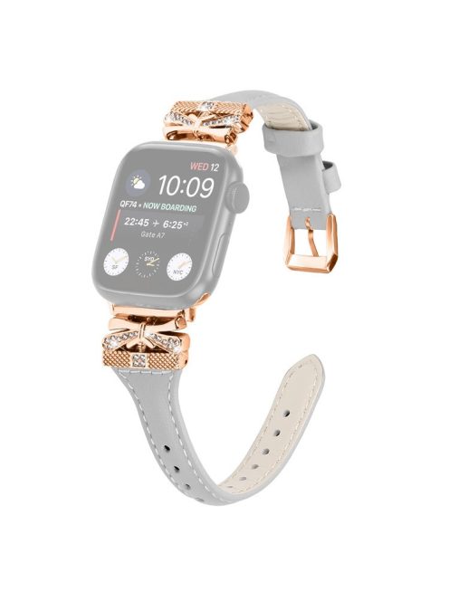 Rose Gold Buckle Watch Strap for Apple Watch Series 10 42mm / 9 8 7 41mm / SE (2023) SE (2022) SE 6 5 4 40mm / 3 2 1 38mm - Grey