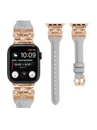 Rose Gold Buckle Watch Strap for Apple Watch Series 10 42mm / 9 8 7 41mm / SE (2023) SE (2022) SE 6 5 4 40mm / 3 2 1 38mm - Grey