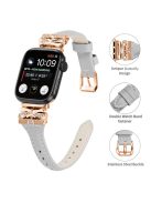 Rose Gold Buckle Watch Strap for Apple Watch Series 10 42mm / 9 8 7 41mm / SE (2023) SE (2022) SE 6 5 4 40mm / 3 2 1 38mm - Grey