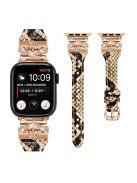 Rose Gold Buckle Watch Strap for Apple Watch Series 10 42mm / 9 8 7 41mm / SE (2023) SE (2022) SE 6 5 4 40mm / 3 2 1 38mm - Snake Texture