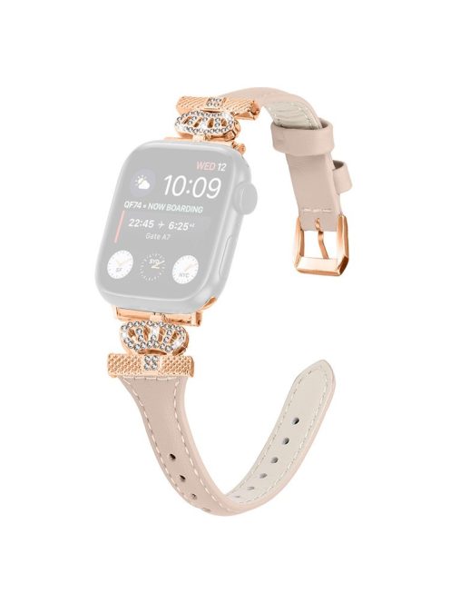 Rose Gold Buckle Wristband for Apple Watch Series 10 46mm / Ultra 2 Ultra 49mm /  Series 9 8 7 45mm / 6 5 4 SE (2023) SE (2022) SE 44mm / 3 2 1 42mm Strap - Apricot