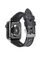 Rubber Watchband For Apple Watch Series 10 42mm / 9 8 7 41mm / 6 5 4 SE (2022) SE (2023) SE 40mm / 3 2 1 38mm Strap with Silver Buckle - Black