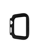 Rubberized PC + Tempered Glass Watch Case for Apple Watch SE / SE (2022) / Series 6 / 5 / 4 44mm - Black