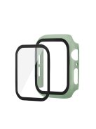 Rubberized PC + Tempered Glass Watch Case for Apple Watch SE / SE (2022) / Series 6 / 5 / 4 44mm - Light Green