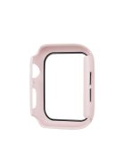 Rubberized PC + Tempered Glass Watch Case for Apple Watch SE / SE (2022) / Series 6 / 5 / 4 44mm - Pink