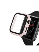 Rubberized PC + Tempered Glass Watch Case for Apple Watch SE / SE (2022) / Series 6 / 5 / 4 44mm - Pink