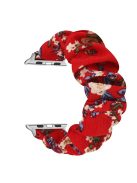 Scrunchie Hair Band Watch Strap for Apple Watch Series 10 42mm / 9 8 7 41mm / 6 5 4 SE SE (2022) SE (2023) 40mm / 3 2 1 38mm  - Big Red Flower