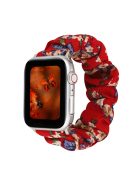 Scrunchie Hair Band Watch Strap for Apple Watch Series 10 42mm / 9 8 7 41mm / 6 5 4 SE SE (2022) SE (2023) 40mm / 3 2 1 38mm  - Big Red Flower