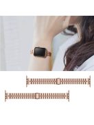 Semicircle 3-Bead Metal Watch Band Replacement for Apple Watch Ultra 49mm / Ultra 2 49mm / Series 9 45mm / SE (2023) 44mm / Series 8 / 7 45mm / Series 6 / 5 / 4 / SE / SE (2022) 44mm / Series 3 / 2 / 1 42mm - Rose Gold