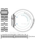 Semicircle 3-Bead Metal Watch Replacement Band for Apple Watch Series 10 42mm / 9 8 7 41mm / 6 5 4 SE SE (2022) SE (2023) 40mm / 3 2 1 38mm - Silver