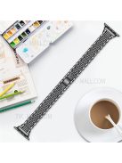 Seven Beads Metal Watch Band Rhinestones Decor Wrist Strap for Apple Watch Series 10 46mm / Ultra 2 Ultra 49mm / 9 8 7 45mm / SE (2023) SE (2022) SE 6 5 4 44mm / 3 2 1 42mm - Black