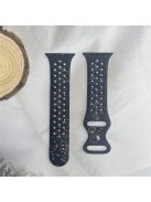 Silicone Band for Apple Watch Series 10 46mm / Ultra 2 Ultra 49mm /  Series 9 8 7 45mm / 6 5 4 SE (2023) SE (2022) SE 44mm / 3 2 1 42mm Pattern Watch Strap - Dark Blue