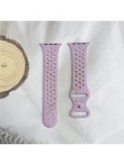 Silicone Band for Apple Watch Series 10 46mm / Ultra 2 Ultra 49mm /  Series 9 8 7 45mm / 6 5 4 SE (2023) SE (2022) SE 44mm / 3 2 1 42mm Pattern Watch Strap - Purple