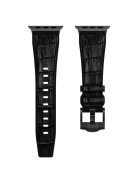 Silicone Band for Apple Watch Series 10 46mm / Ultra 2 Ultra 49mm / Series 9 8 7 45mm / SE (2023) SE (2022) SE 6 5 4 44mm / 3 2 1 42mm - Black+Black