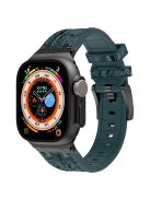 Silicone Band for Apple Watch Series 10 46mm / Ultra 2 Ultra 49mm / Series 9 8 7 45mm / SE (2023) SE (2022) SE 6 5 4 44mm / 3 2 1 42mm - Black+Blackish Green