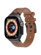 Silicone Band for Apple Watch Series 10 46mm / Ultra 2 Ultra 49mm / Series 9 8 7 45mm / SE (2023) SE (2022) SE 6 5 4 44mm / 3 2 1 42mm - Black+Light Brown