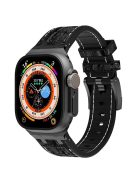 Silicone Band for Apple Watch Series 10 46mm / Ultra 2 Ultra 49mm / Series 9 8 7 45mm / SE (2023) SE (2022) SE 6 5 4 44mm / 3 2 1 42mm - Black+White+Black