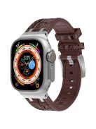 Silicone Band for Apple Watch Series 10 46mm / Ultra 2 Ultra 49mm / Series 9 8 7 45mm / SE (2023) SE (2022) SE 6 5 4 44mm / 3 2 1 42mm - Silver+Dark Brown