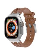 Silicone Band for Apple Watch Series 10 46mm / Ultra 2 Ultra 49mm / Series 9 8 7 45mm / SE (2023) SE (2022) SE 6 5 4 44mm / 3 2 1 42mm - Silver+Light Brown