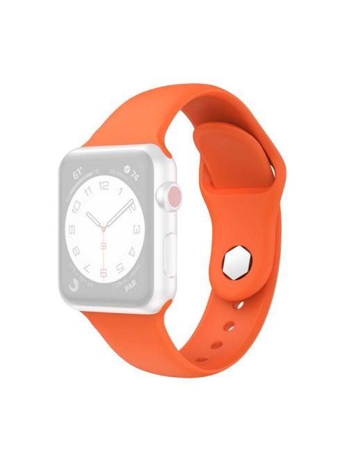 Silicone Band for Apple Watch Ultra 49mm Adjustable Watch Strap Replacement with Hexagonal Stud - Orange