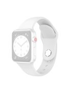 Silicone Band for Apple Watch Ultra 49mm Adjustable Watch Strap Replacement with Hexagonal Stud - White