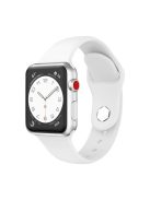 Silicone Band for Apple Watch Ultra 49mm Adjustable Watch Strap Replacement with Hexagonal Stud - White